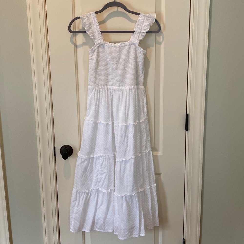 COPY - J.Crew Sun Dress 100% Cotton White midi length size xxs